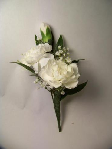 White Mini Carnation Boutonniere