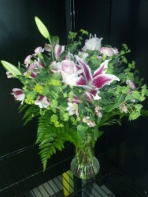 Pink lillies and Rose bouquet