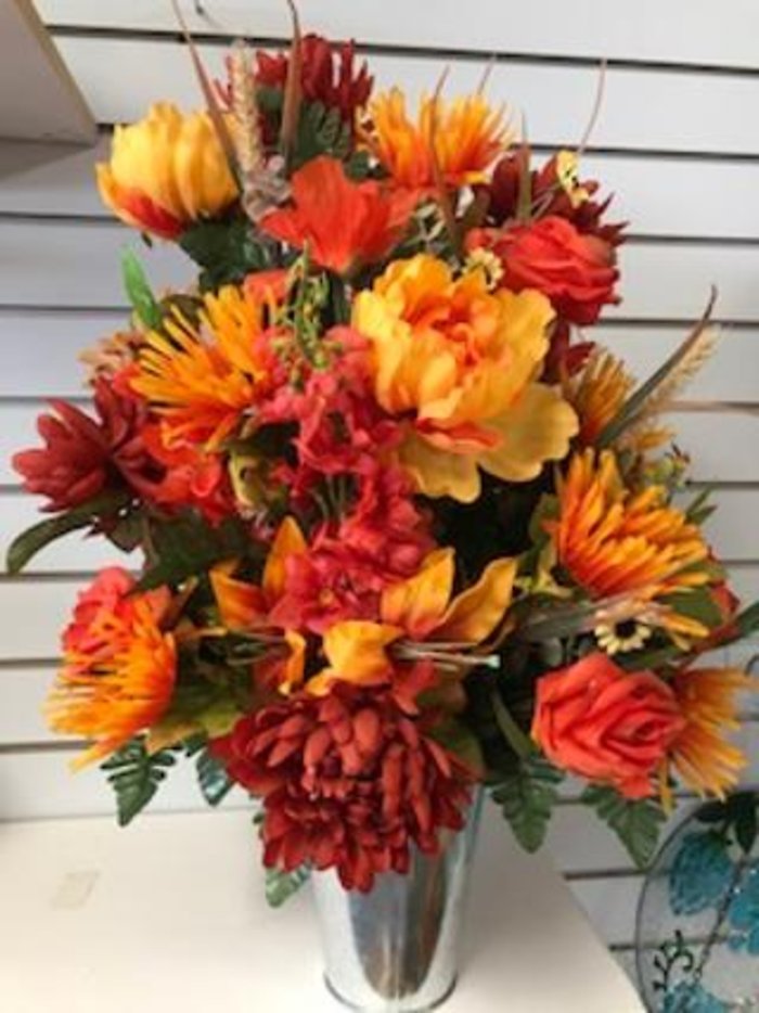 Fall Silk Perpetual Arrangement with Cone