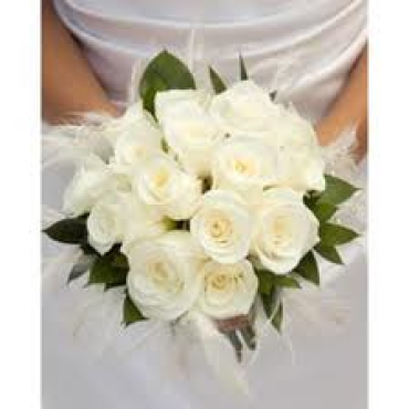 Hand-Tied White Roses Nosegay